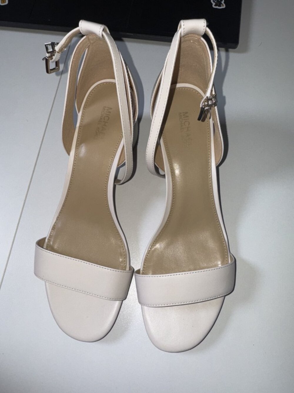 Michael Kors Cardi Flex Mid Leather Sandals (40FOCAMA1L) - Light Cream - US 7.5M